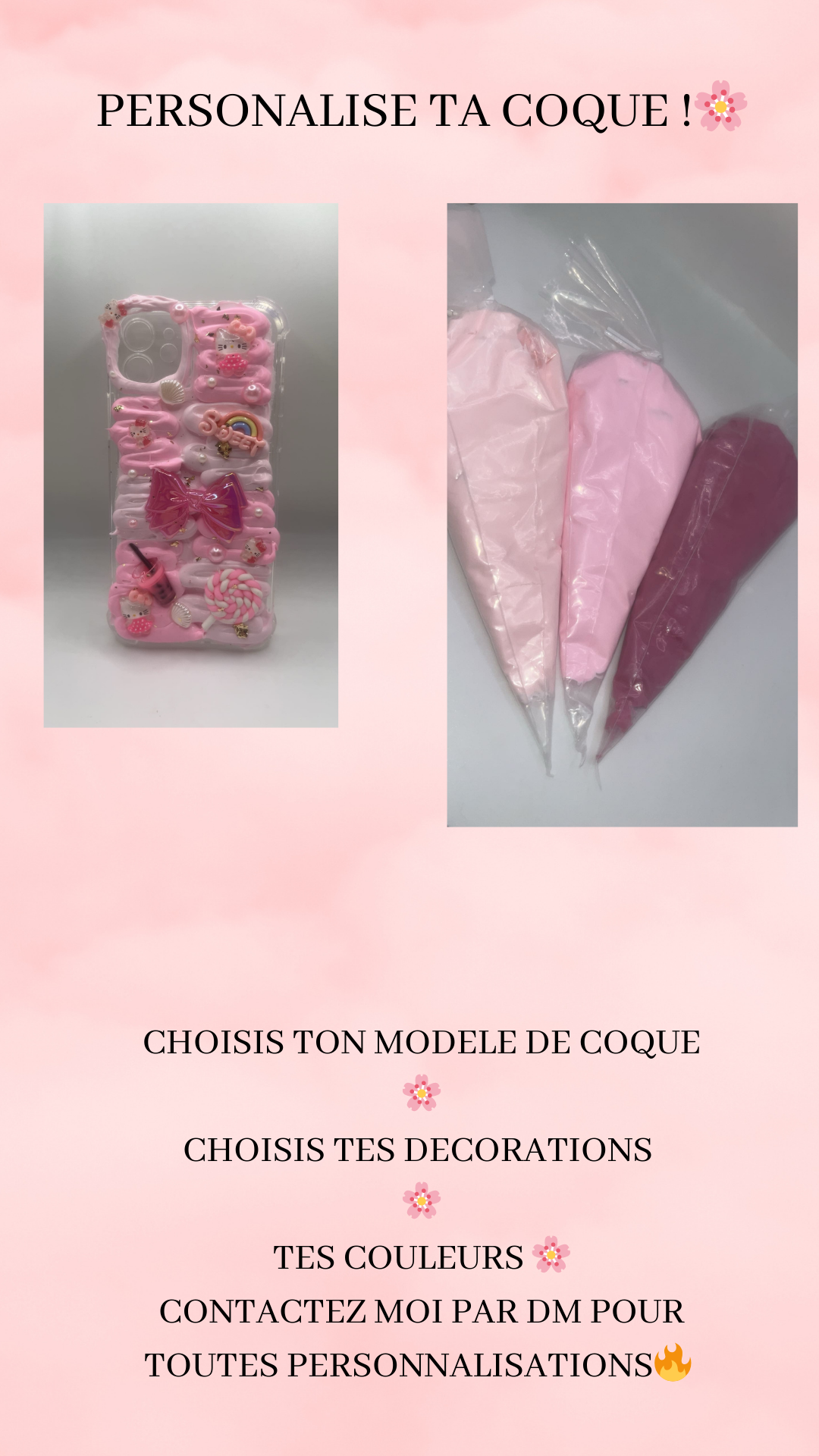 Coque + bijoux de téléphone personnalisé