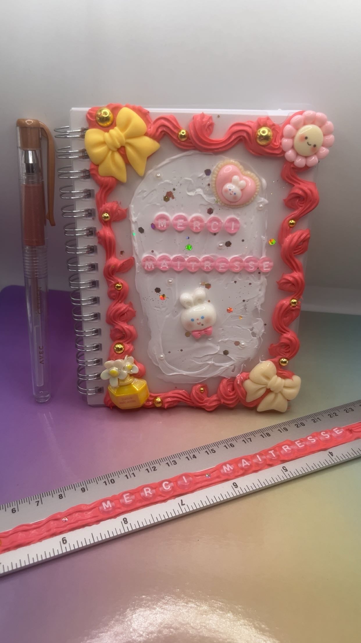 Carnet + règles + stylo personnalisé