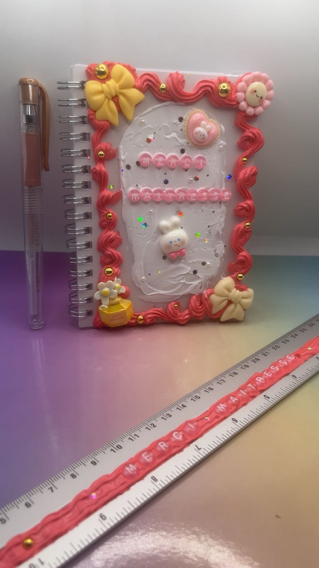 Carnet + règles + stylo personnalisé